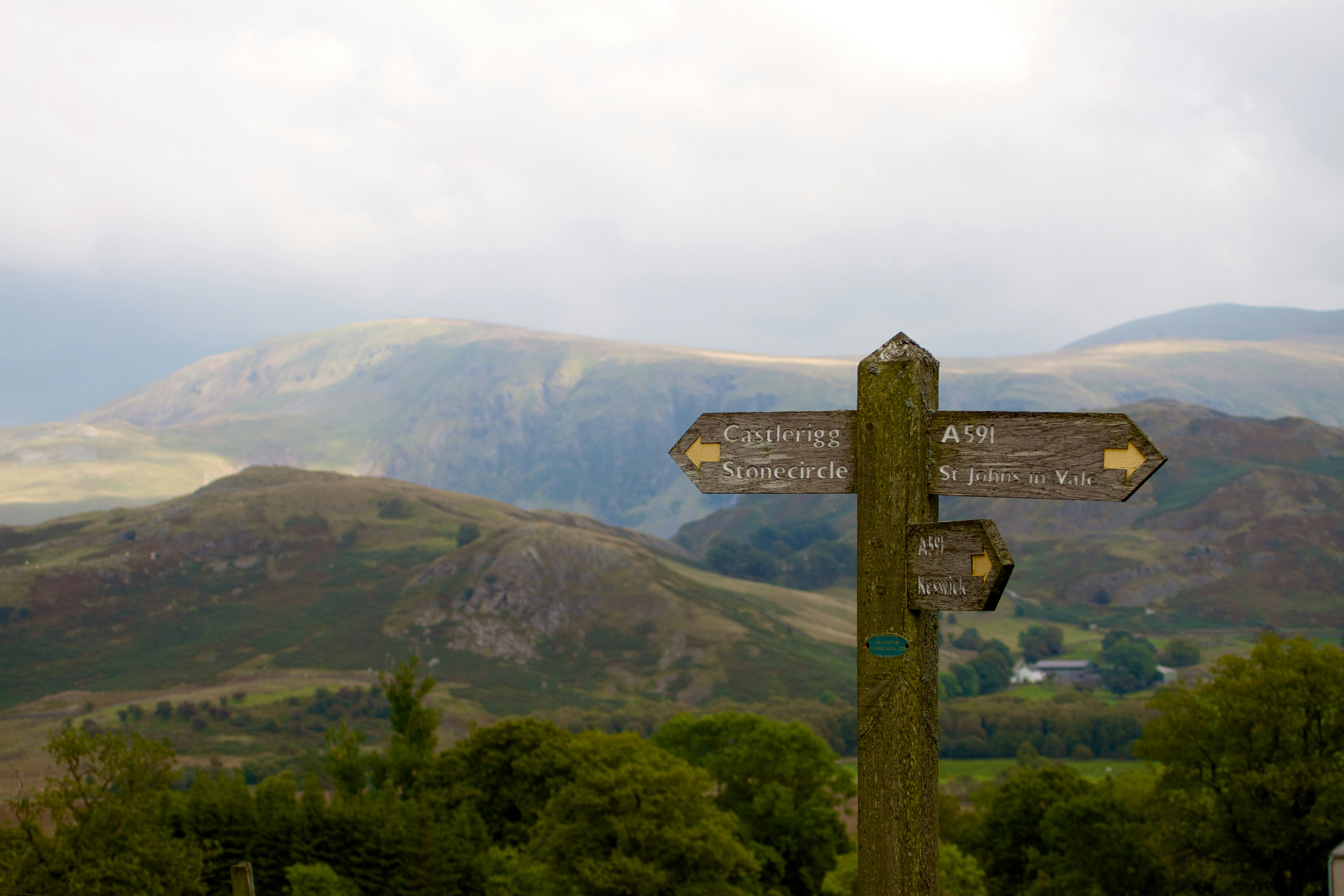 Mountains with Direction Signs - Photo by Reuben Hustler